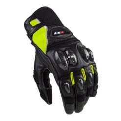 LS2 Spark 2 Piel Negro / Amarillo Fluor
