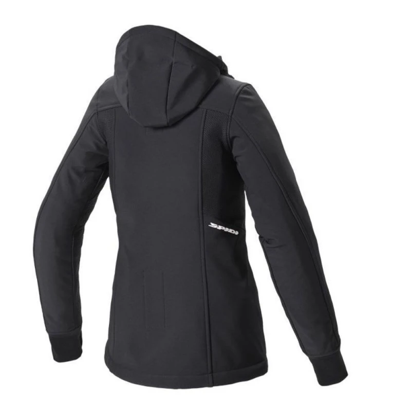 SPIDI Hoodie Armor Lady Negro / Blanco 2 SPIDI Hoodie Armor Lady Negro / Blanco - Imagen 2